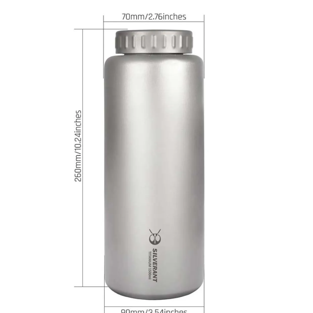 Large Titanium Water Bottle 1500ml - Wide Mouth