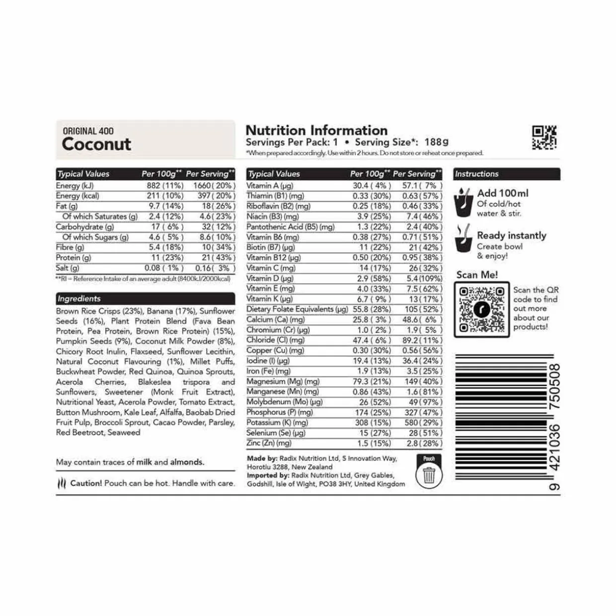 Original Coconut Breakfast - 400kcal
