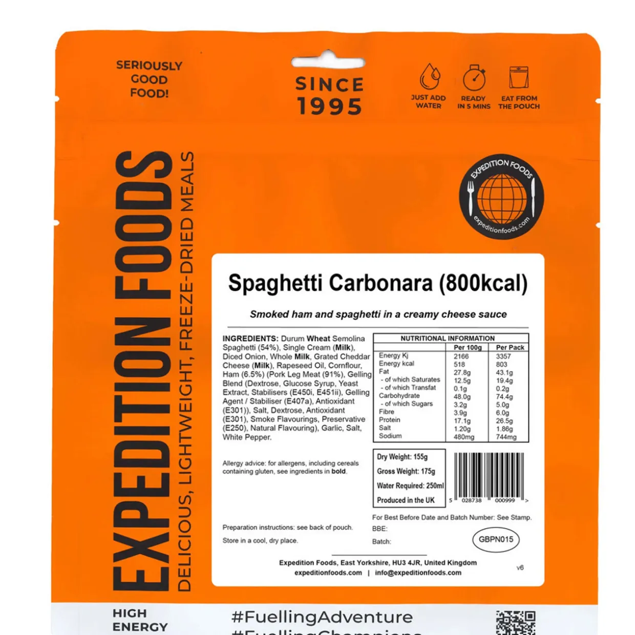 Spaghetti Carbonara (High Energy Serving)