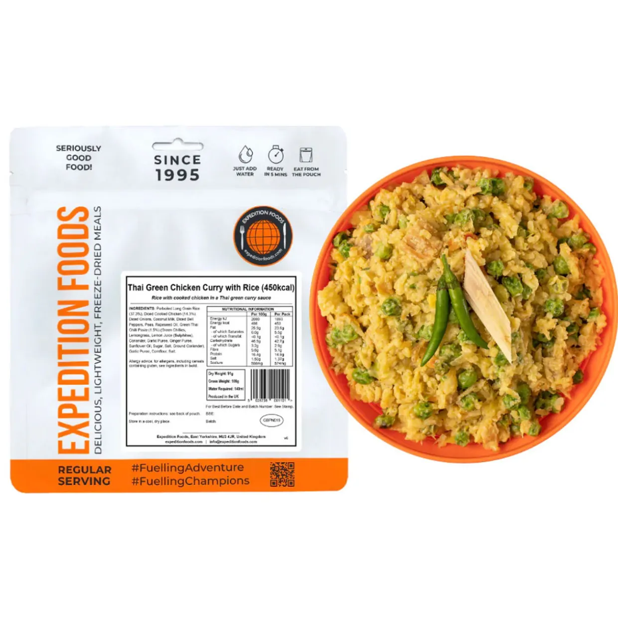 Thai Green Chicken Curry with Rice (Single Serving)