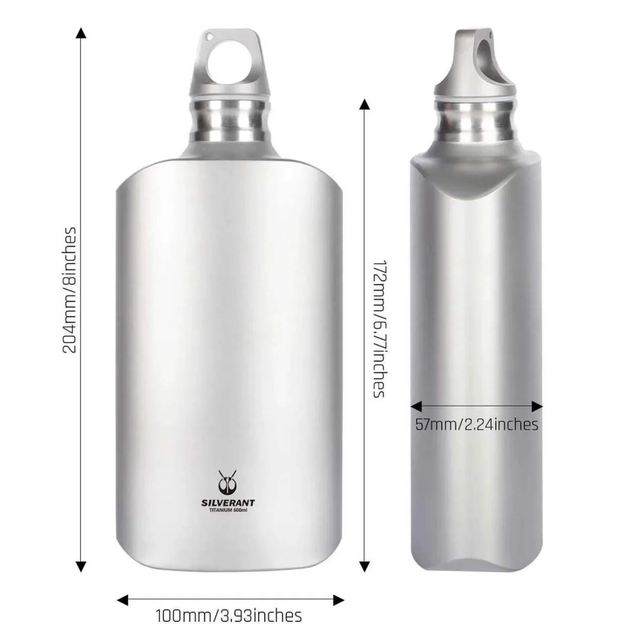 Ultralight Titanium Water Bottle 600ml - Slim