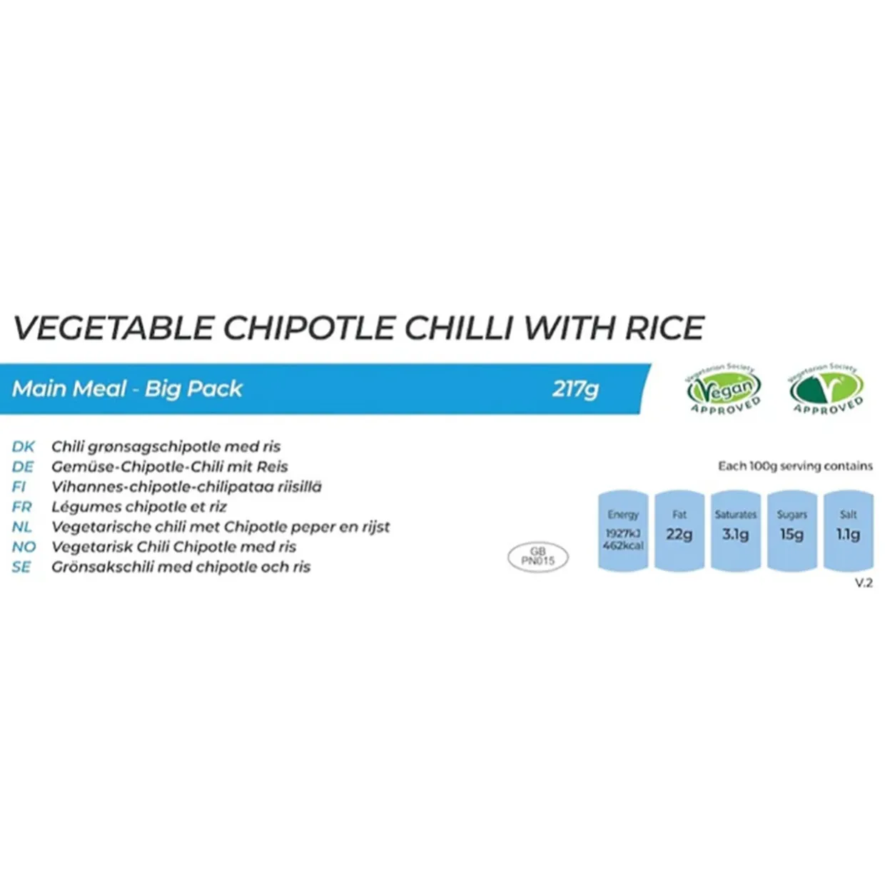 Vegetable Chipotle Chilli with Rice (Big Pack)