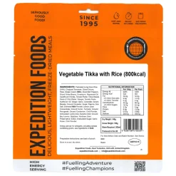 Vegetable Tikka with Rice (High Energy Serving)