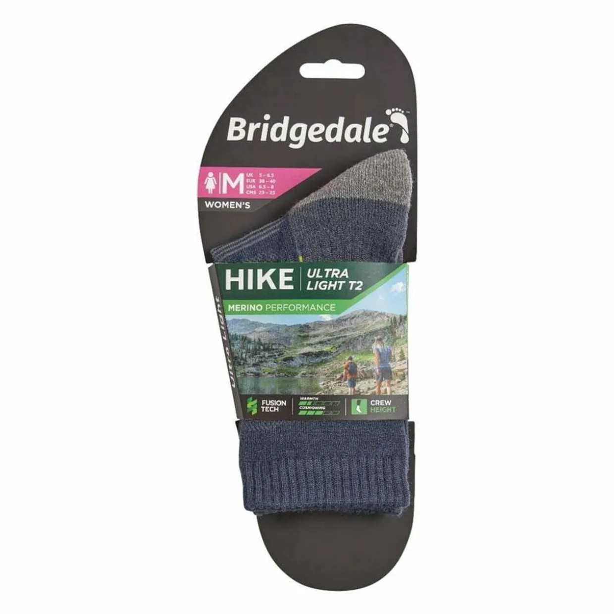 Womens Hike Ultra Light T2 Merino Performance Crew Socks
